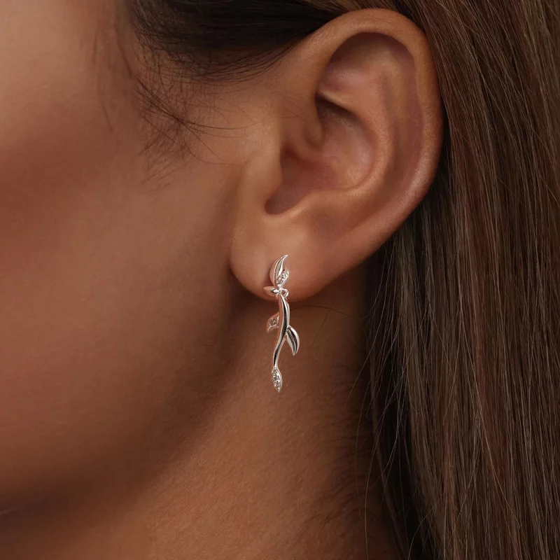 (image pour) Boucles d'oreilles style PANDORA Feuille - BSE1025 - Afficher 6