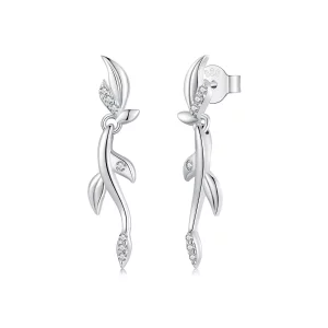 (image pour) Boucles d'oreilles style PANDORA Feuille - BSE1025