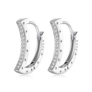 (image pour) Boucles d'oreilles style PANDORA Étoile et Lune - BSE1031