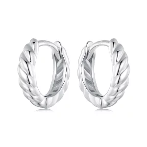(image pour) Boucles d'oreilles torsade métallique style PANDORA - BSE1024-S