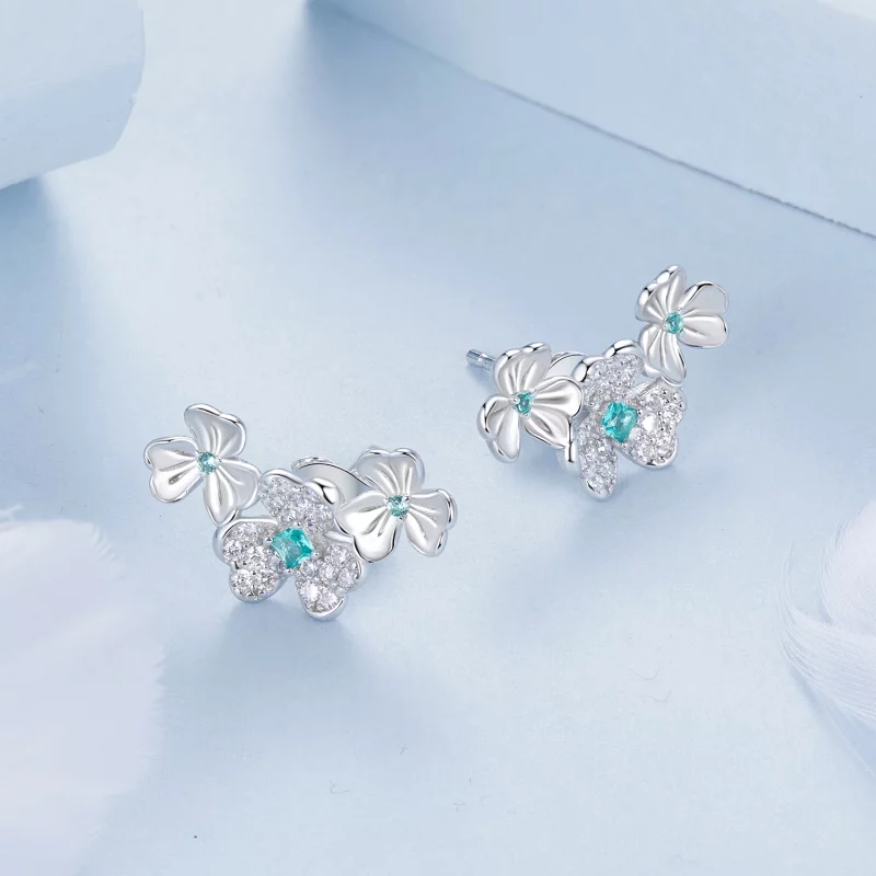 (image pour) Boucles d'oreilles trèfle style PANDORA - BSE1026 - Afficher 3