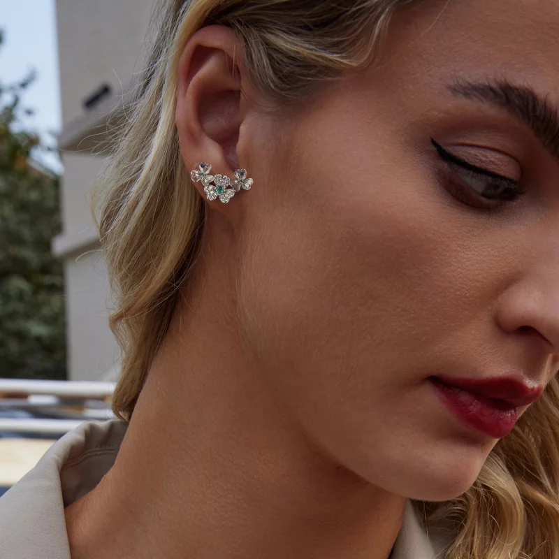 (image pour) Boucles d'oreilles trèfle style PANDORA - BSE1026 - Afficher 7