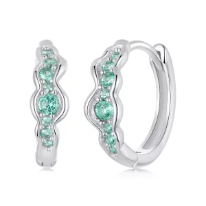 (image pour) Boucles d'oreilles Vague Verte Style PANDORA - BSE1034