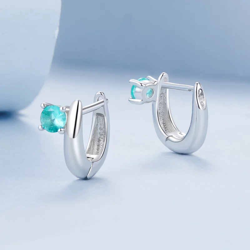 (image pour) Boucles d'oreilles vertes style PANDORA - BSE1030 - Afficher 3