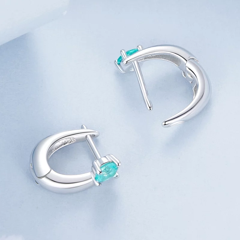 (image pour) Boucles d'oreilles vertes style PANDORA - BSE1030 - Afficher 4