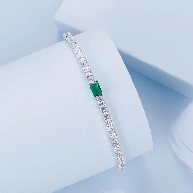 (image pour) Bracelet Élégant en Émeraude Style PANDORA - BSB179 - Afficher 2