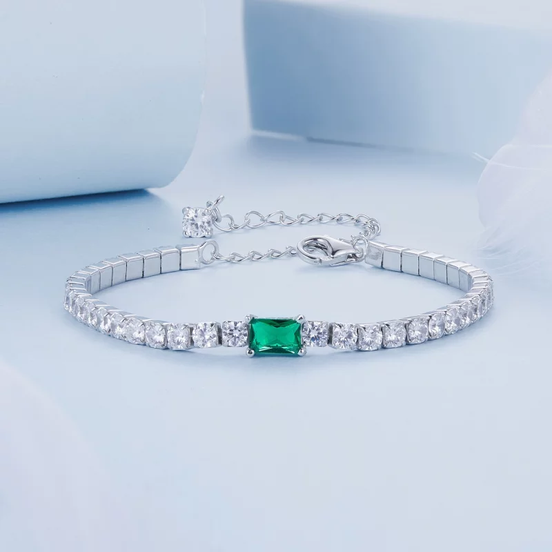 (image pour) Bracelet Élégant en Émeraude Style PANDORA - BSB179 - Afficher 3