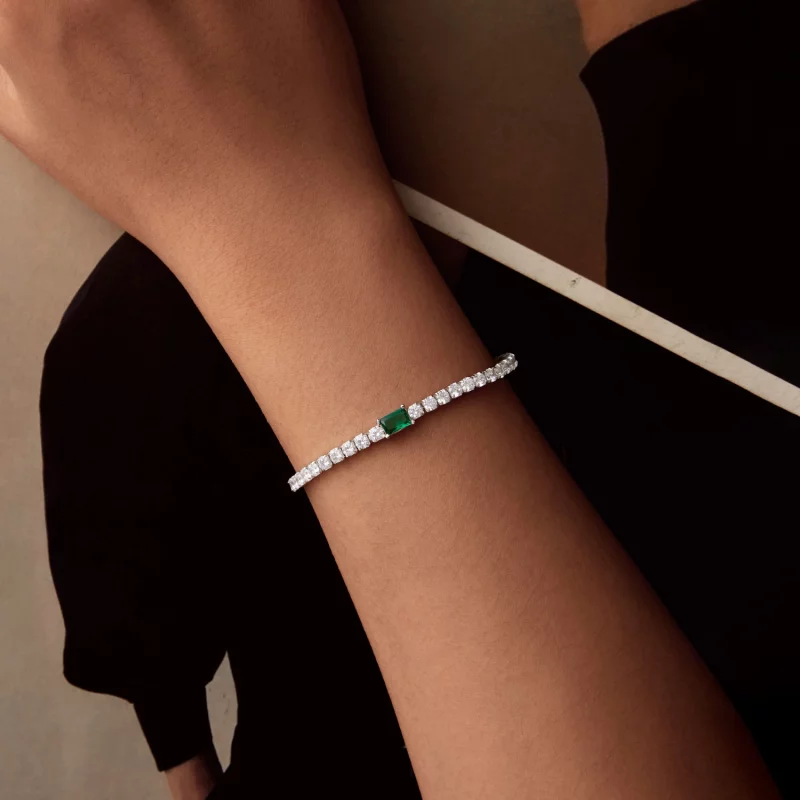 (image pour) Bracelet Élégant en Émeraude Style PANDORA - BSB179 - Afficher 4