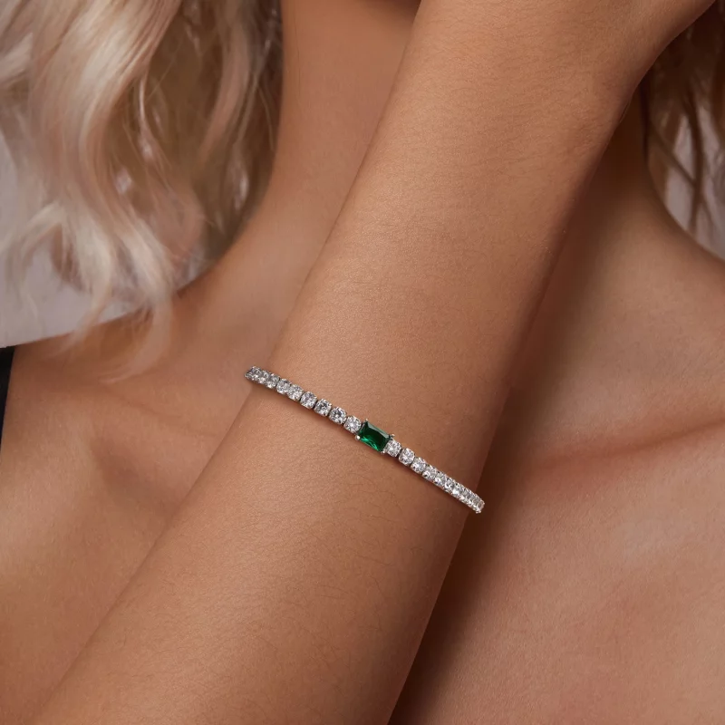 (image pour) Bracelet Élégant en Émeraude Style PANDORA - BSB179 - Afficher 5