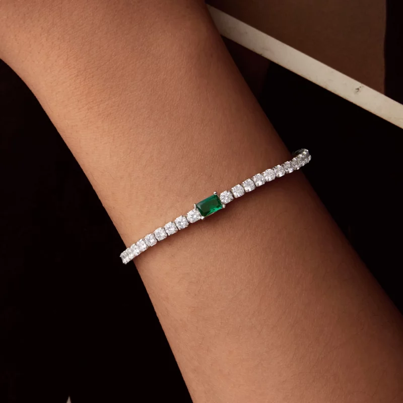 (image pour) Bracelet Élégant en Émeraude Style PANDORA - BSB179 - Afficher 8