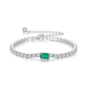 Bracelet Élégant en Émeraude Style PANDORA - BSB179 (image pour) Bracelet Élégant en Émeraude Style PANDORA - BSB179