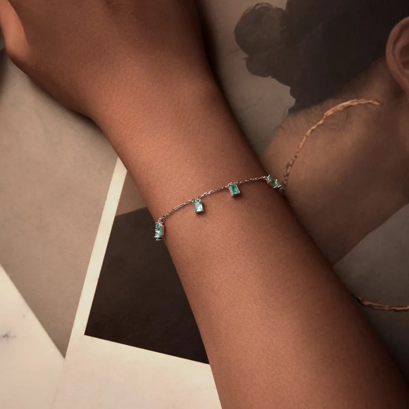 (image pour) Bracelet à petits glands verts style PANDORA - BSB168 - Afficher 4