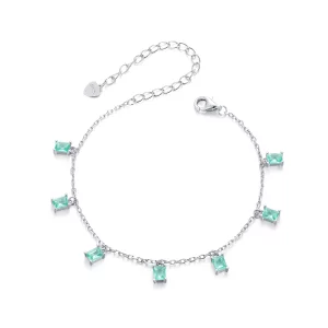 (image pour) Bracelet à petits glands verts style PANDORA - BSB168