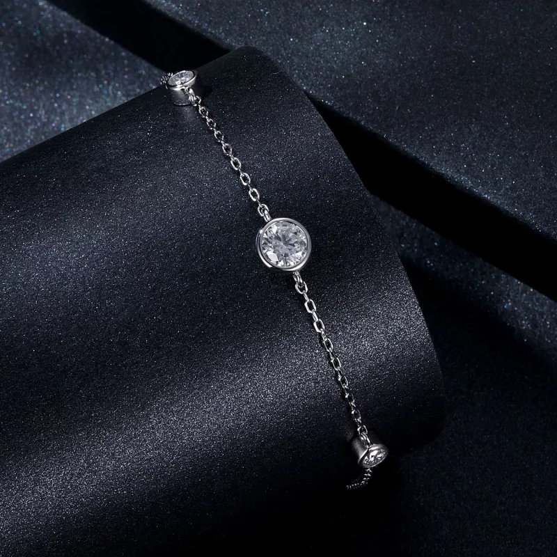 (image pour) Bracelet Étoilé en Moissanite Style PANDORA (avec un certificat) - MSB018 - Afficher 2