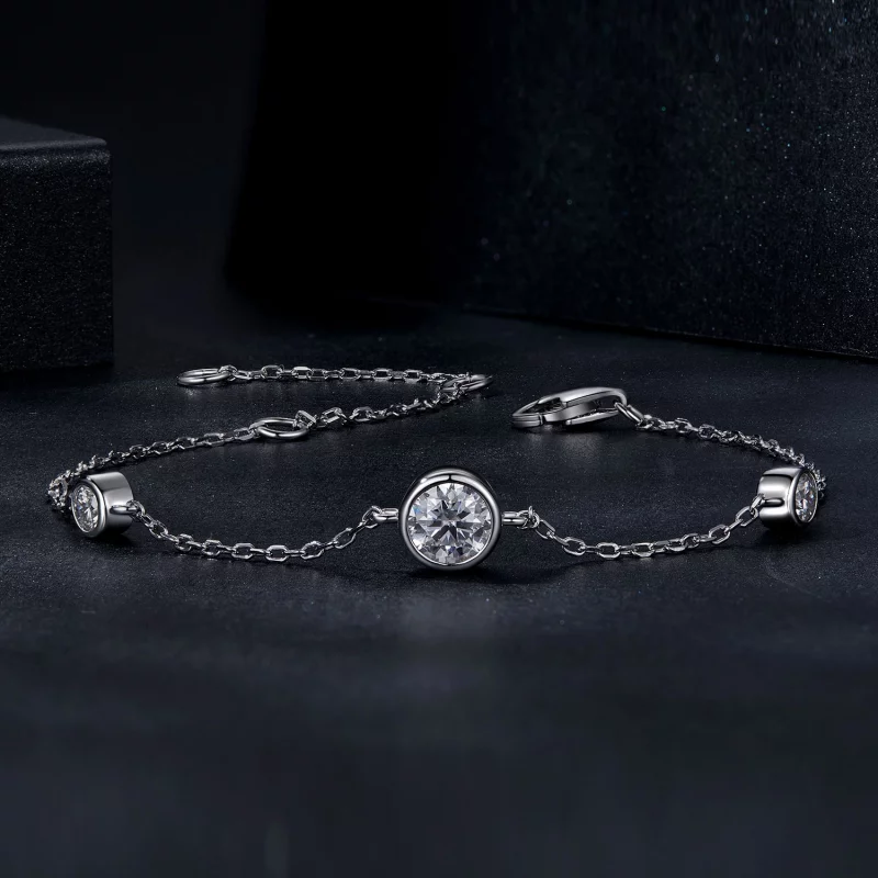 (image pour) Bracelet Étoilé en Moissanite Style PANDORA (avec un certificat) - MSB018 - Afficher 3