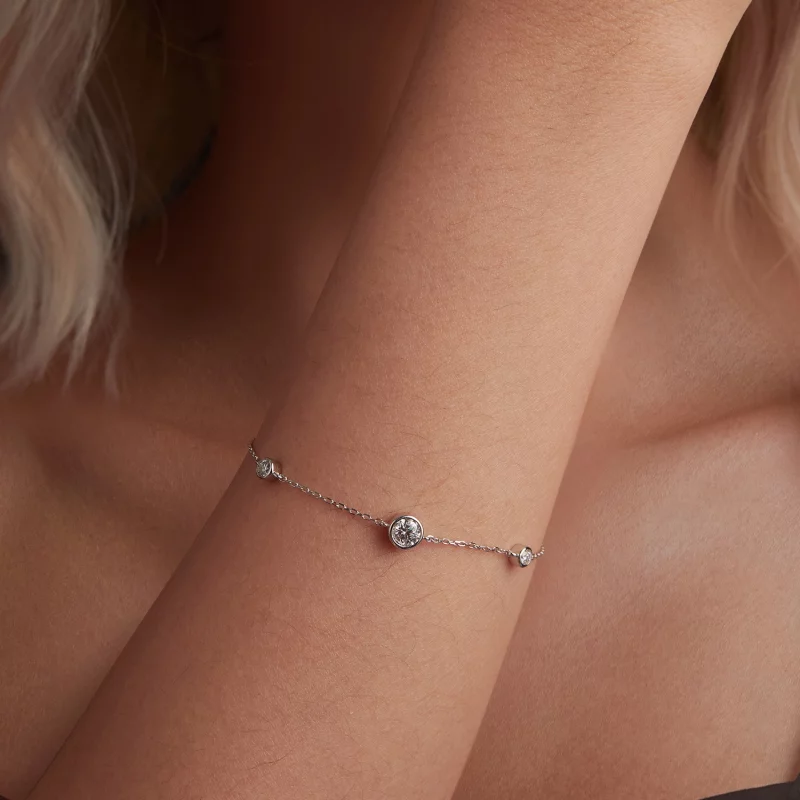 (image pour) Bracelet Étoilé en Moissanite Style PANDORA (avec un certificat) - MSB018 - Afficher 4