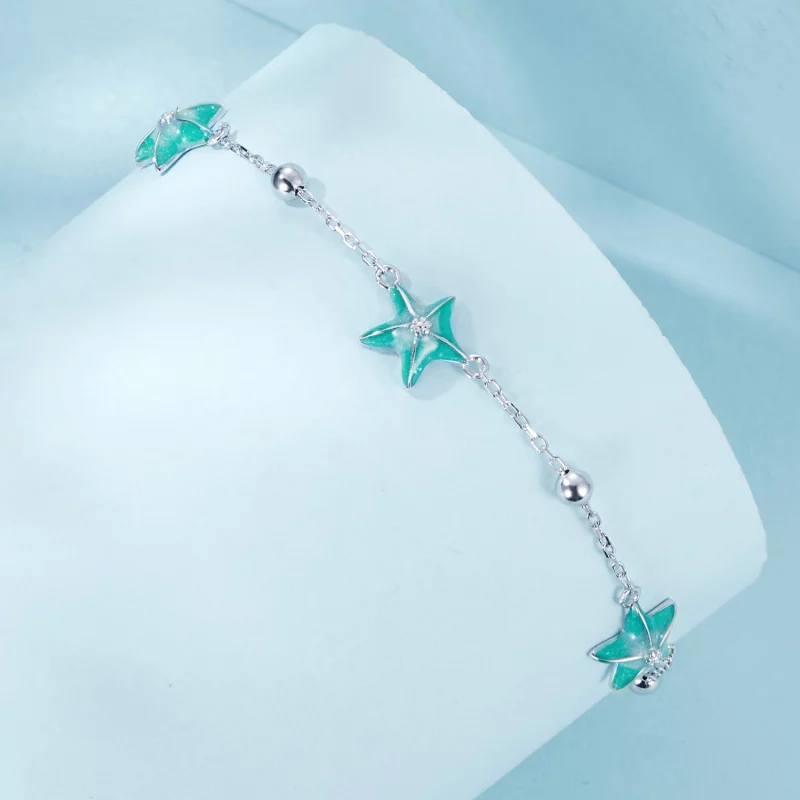 (image pour) Bracelet Étoile de Mer Turquoise Style PANDORA - SCB276 - Afficher 2