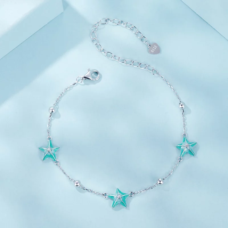 (image pour) Bracelet Étoile de Mer Turquoise Style PANDORA - SCB276 - Afficher 3