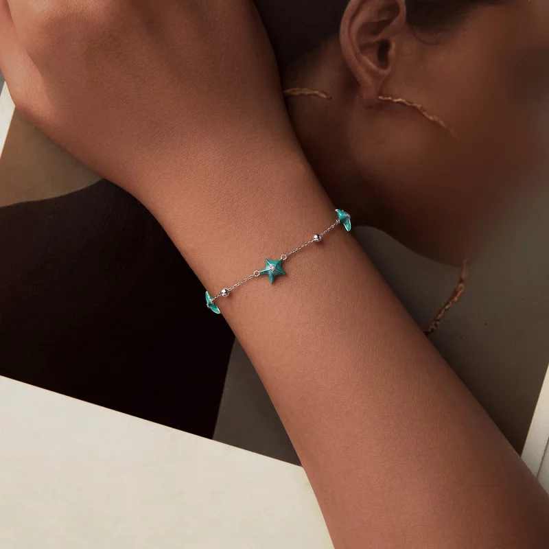 (image pour) Bracelet Étoile de Mer Turquoise Style PANDORA - SCB276 - Afficher 4