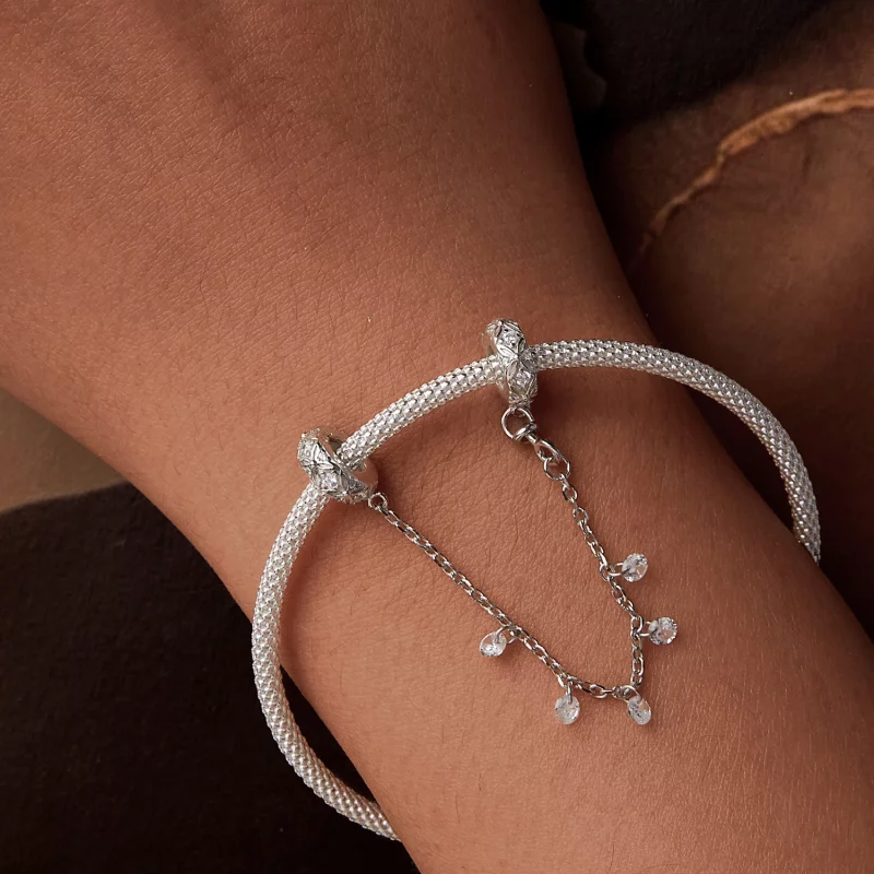 (image pour) Chaîne de sécurité en silicone estampillé style PANDORA - BSC1012 - Afficher 6