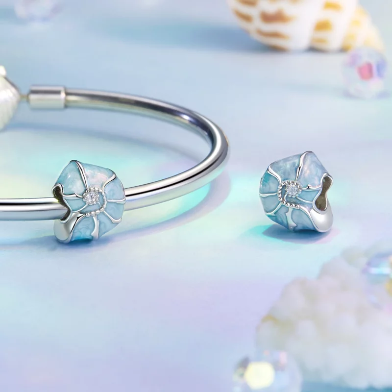 (image pour) Charme conque bleu style PANDORA - BSC1018 - Afficher 4