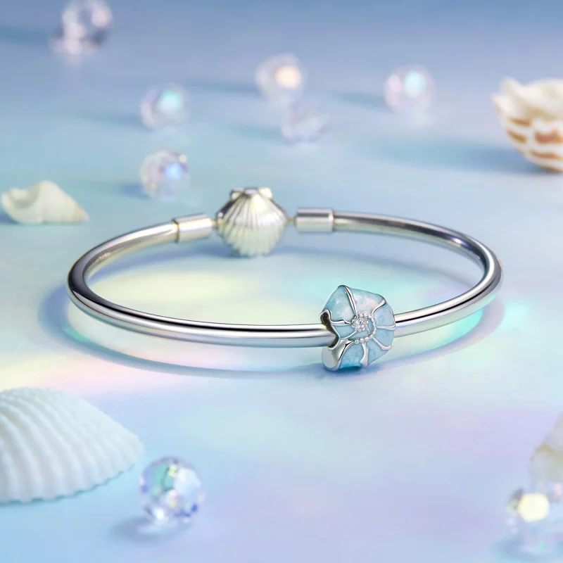 (image pour) Charme conque bleu style PANDORA - BSC1018 - Afficher 5