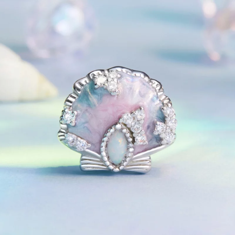 (image pour) Charme coquillage fantaisie coloré style PANDORA - BSC1017 - Afficher 2