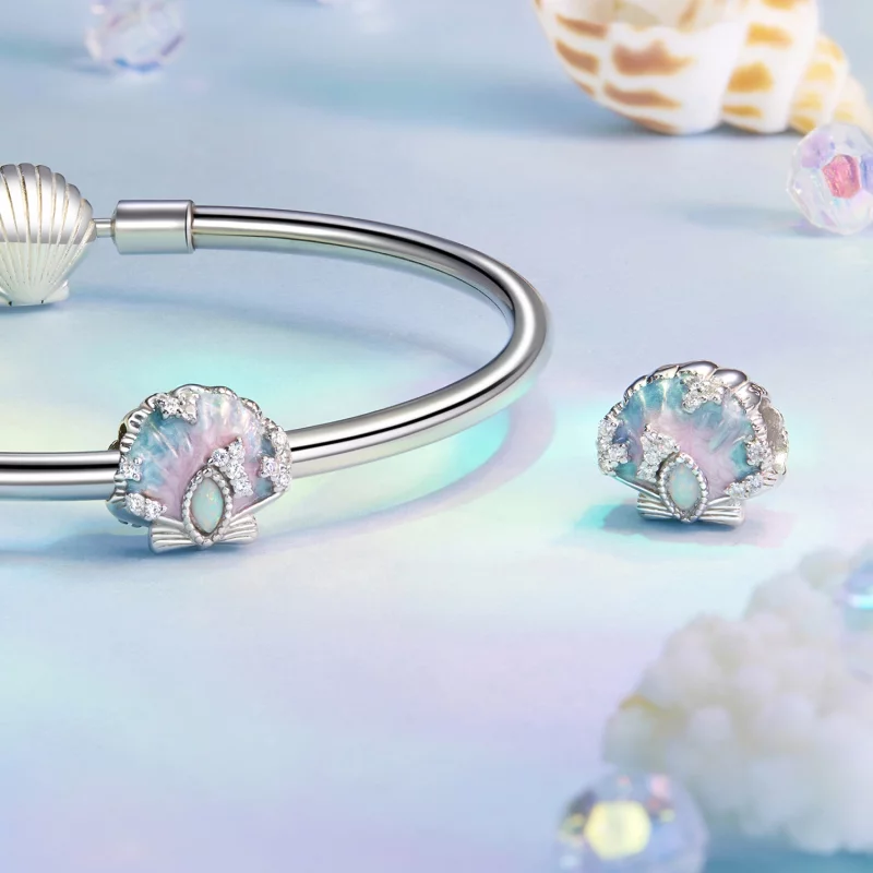 (image pour) Charme coquillage fantaisie coloré style PANDORA - BSC1017 - Afficher 4