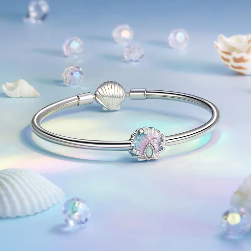(image pour) Charme coquillage fantaisie coloré style PANDORA - BSC1017 - Afficher 5