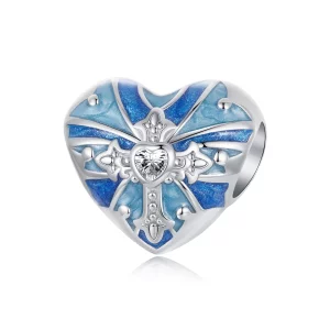 (image pour) Charme croix en forme de cœur style PANDORA - BSC1024