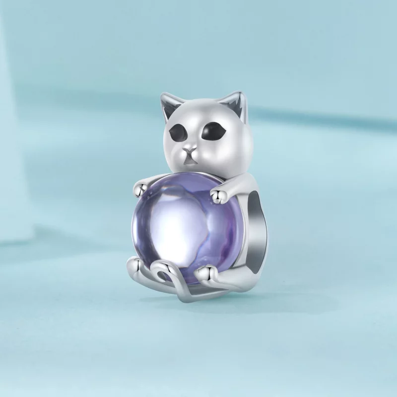 (image pour) Charme de pierre de chance chat style PANDORA - SCC2796 - Afficher 2