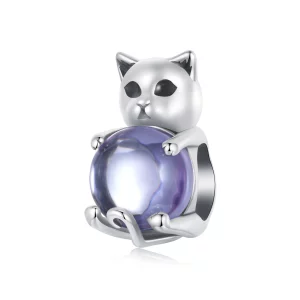 (image pour) Charme de pierre de chance chat style PANDORA - SCC2796