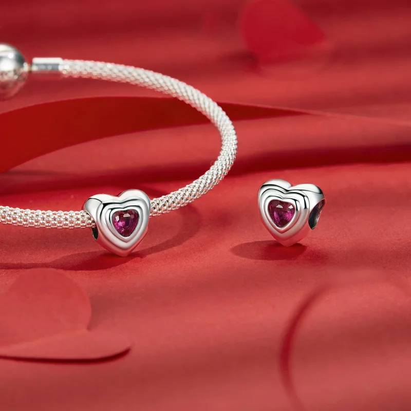 (image pour) Charme Halo Cœur d'Amour Classique Style PANDORA - SCC2776 - Afficher 4