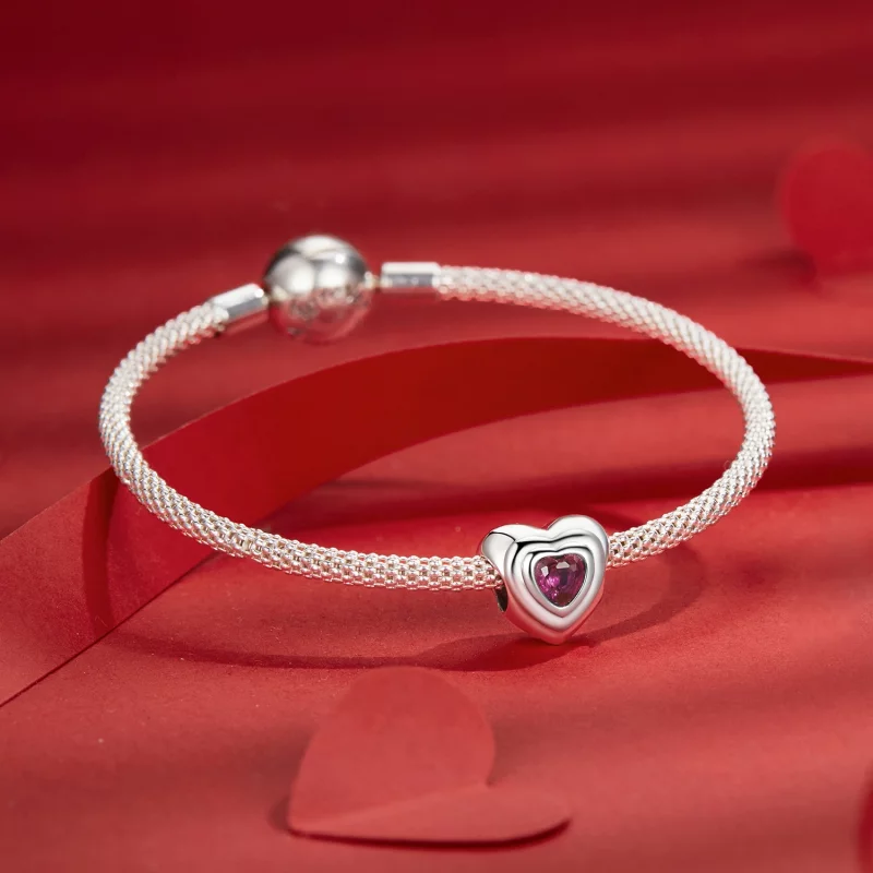 (image pour) Charme Halo Cœur d'Amour Classique Style PANDORA - SCC2776 - Afficher 5