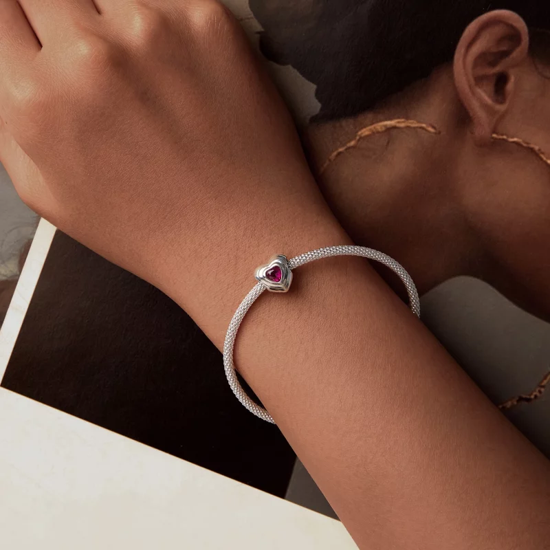 (image pour) Charme Halo Cœur d'Amour Classique Style PANDORA - SCC2776 - Afficher 6