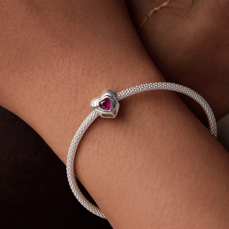 (image pour) Charme Halo Cœur d'Amour Classique Style PANDORA - SCC2776 - Afficher 7