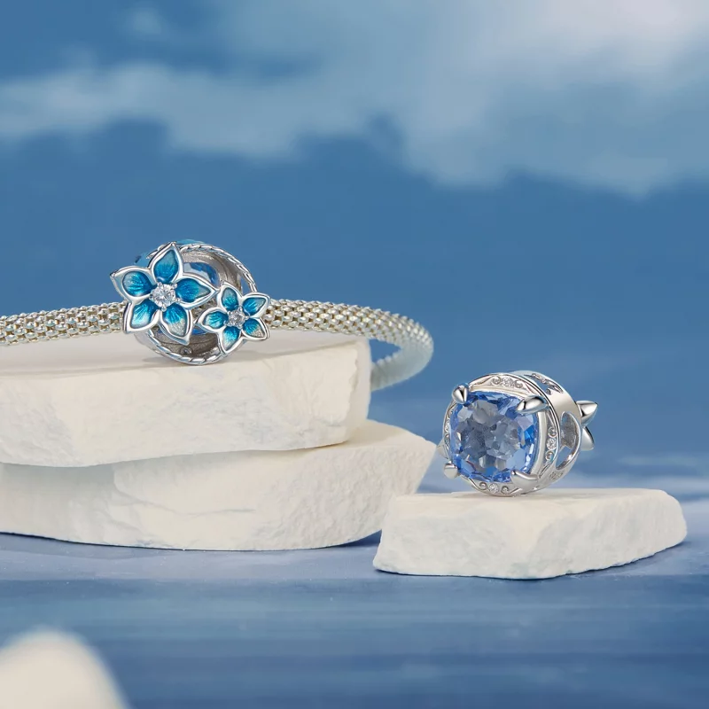 (image pour) Charme petite fleur de delphinium style PANDORA - BSC1029 - Afficher 4
