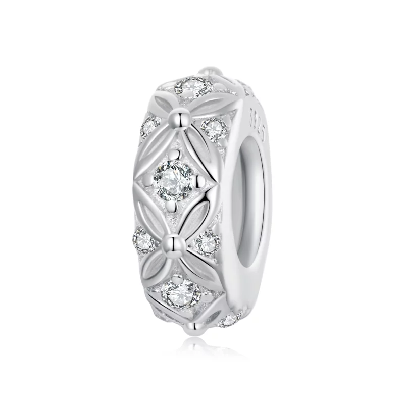 (image pour) Charme séparateur en silicone à motif gaufré style PANDORA - BSC1011