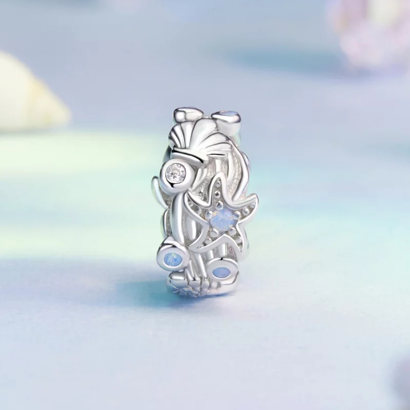 (image pour) Charme séparateur en silicone Océan Bleu style PANDORA - BSC1019 - Afficher 2