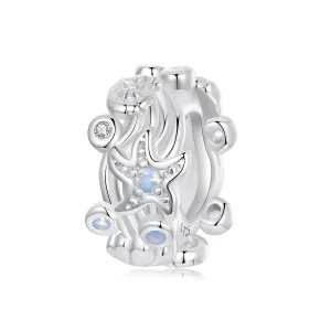 (image pour) Charme séparateur en silicone Océan Bleu style PANDORA - BSC1019