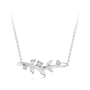 Collier Feuille Style PANDORA - BSN391 (image pour) Collier Feuille Style PANDORA - BSN391
