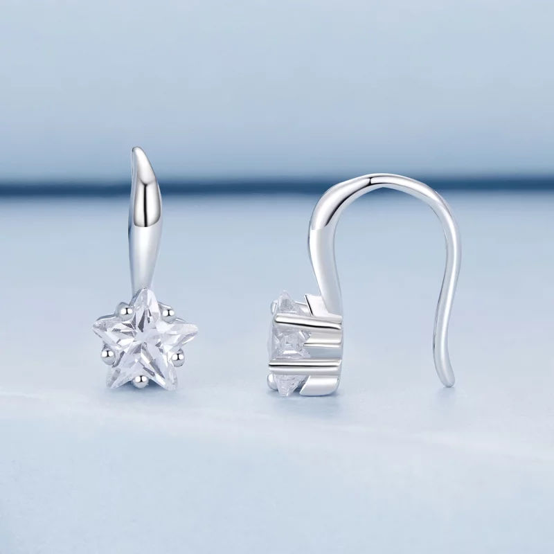 (image pour) Crochets d'oreille étoile style PANDORA - BSE1028 - Afficher 2