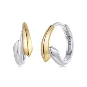 PANDORA Style Boucles d'oreilles bicolores - BSE1021 (image pour) PANDORA Style Boucles d'oreilles bicolores - BSE1021
