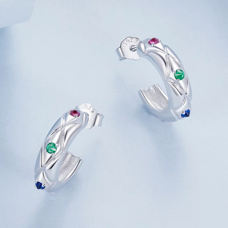(image pour) PANDORA Style Boucles d'oreilles motif diamant vintage - BSE1032 - Afficher 3