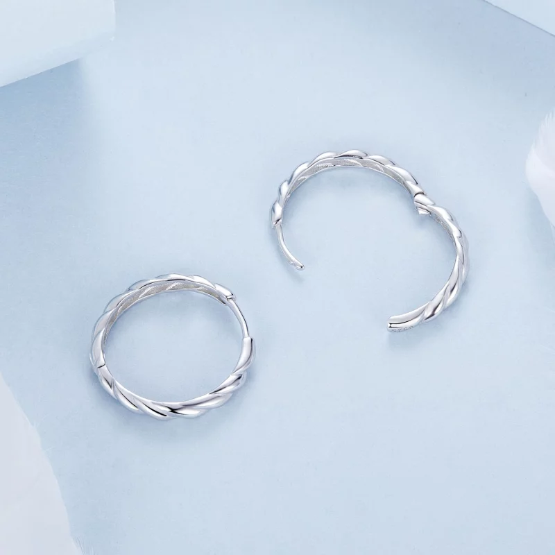 (image pour) PANDORA Style Boucles d'oreilles torsadées métalliques - BSE1024-L - Afficher 4