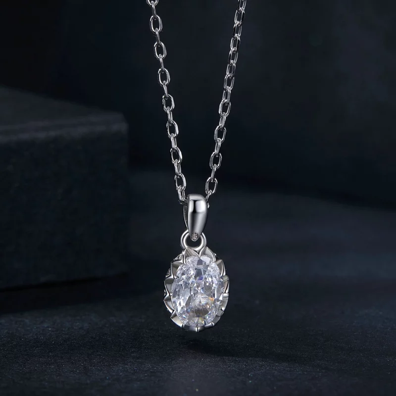 (image pour) PANDORA Style Brilliant Beauty Collier en Moissanite 1ct (avec un certificat) - - Afficher 3