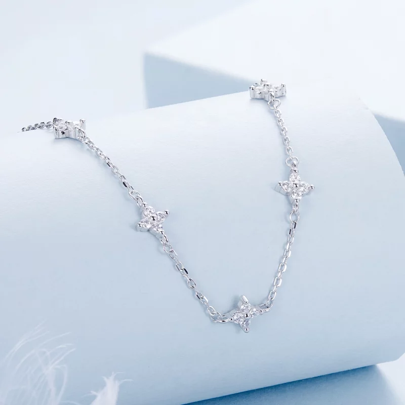 (image pour) PANDORA Style Collier Trèfle à Quatre Feuilles et Étoile - BSN394 - Afficher 2