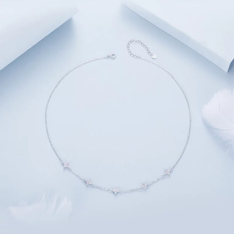 (image pour) PANDORA Style Collier Trèfle à Quatre Feuilles et Étoile - BSN394 - Afficher 3