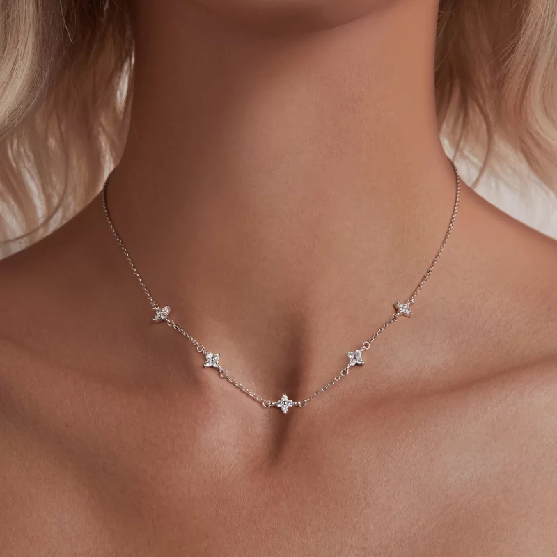 (image pour) PANDORA Style Collier Trèfle à Quatre Feuilles et Étoile - BSN394 - Afficher 5
