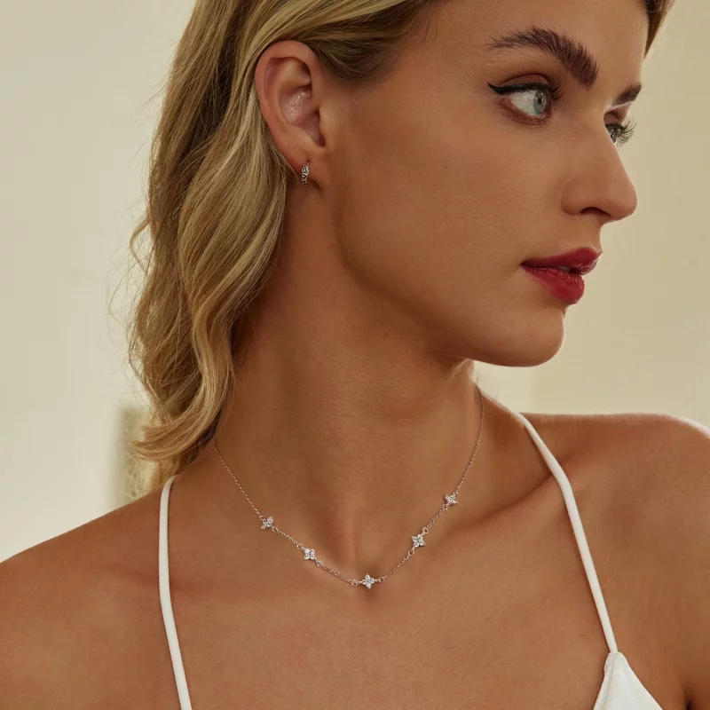 (image pour) PANDORA Style Collier Trèfle à Quatre Feuilles et Étoile - BSN394 - Afficher 6